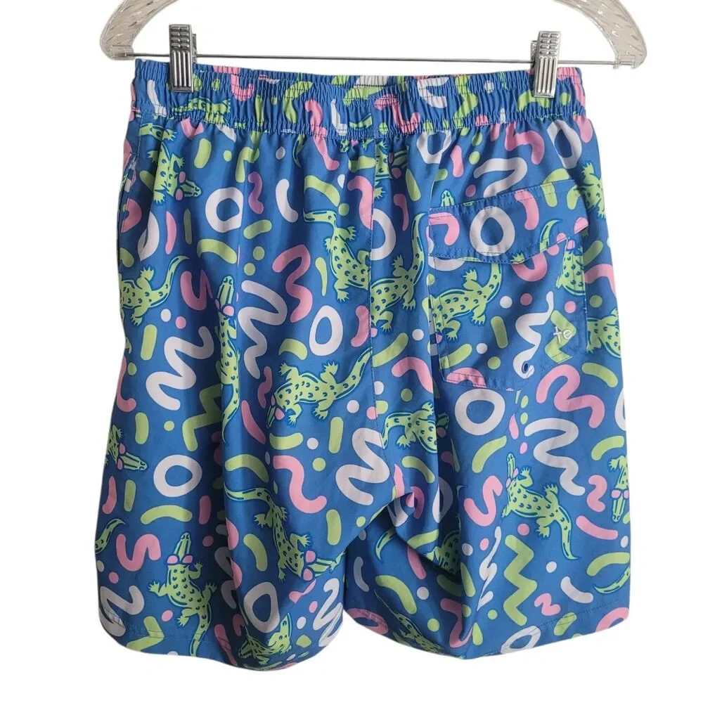 Tipsy‎ Elves Gator Rager Stretch Lined Swim Trunks Men's Size Large Beach Shorts